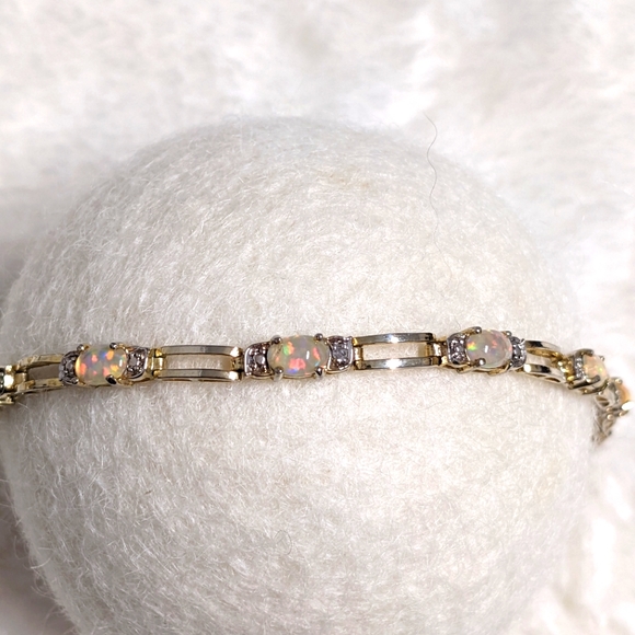 Jewelry - Opal Bracelet Gold Plated over Sterling Silver